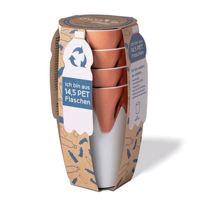 AWAVE® Becher, 400 ml, aus rPET, mit Eichstrich, stapelbar