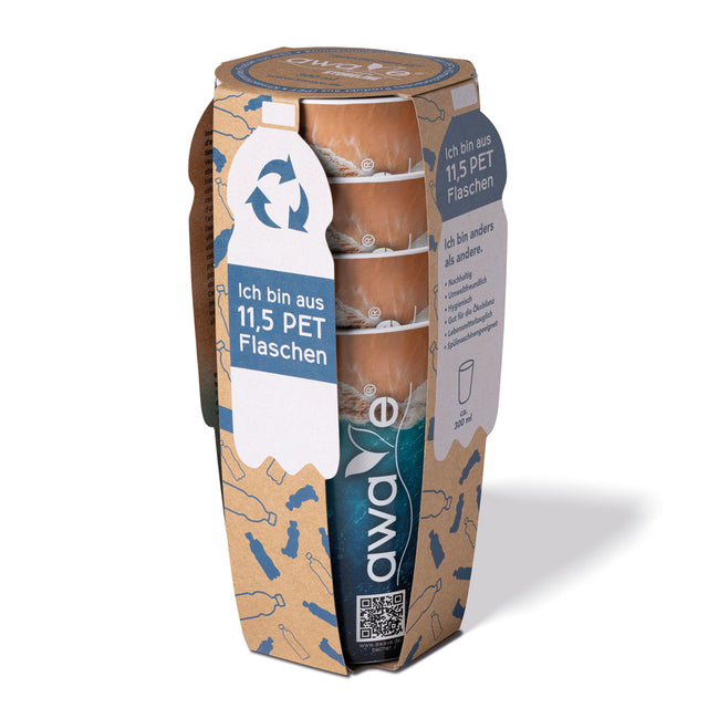 AWAVE® Festivalbecher, 300 ml, aus rPET, mit Eichstrich, stapelbar