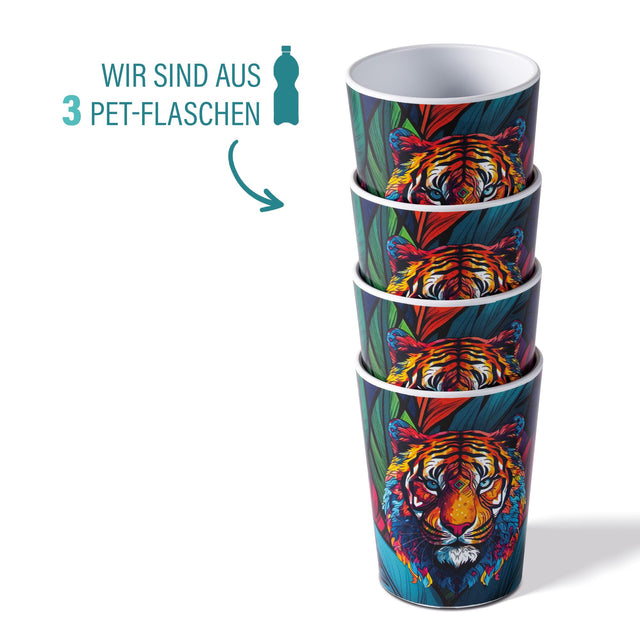 AWAVE® Shotbecher, 4 cl, aus rPET, Eichstrich bei 2 cl und 4 cl, stapelbar