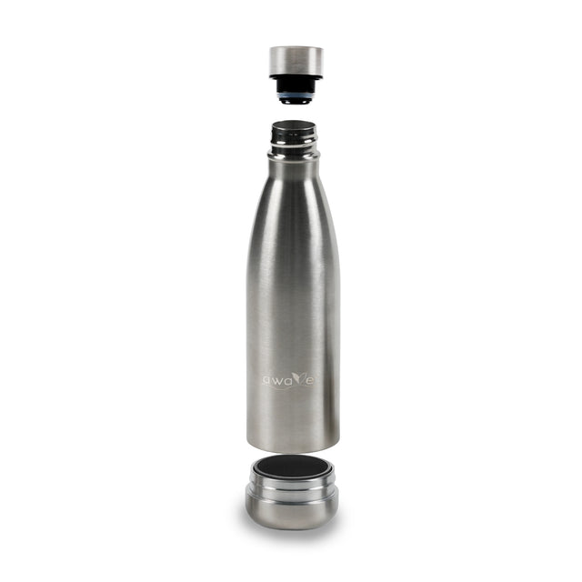 AWAVE® Thermo Trinkflaschen-Set, aus recyceltem Edelstahl, 750 ml, mit Accessoires