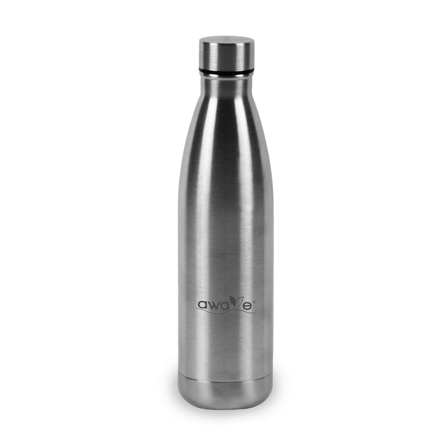 AWAVE® Thermo Trinkflaschen-Set, aus recyceltem Edelstahl, 750 ml, mit Accessoires