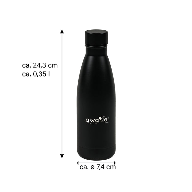 AWAVE® Thermo Trinkflaschen-Set, aus recyceltem Edelstahl, 350 ml, mit Accessoires
