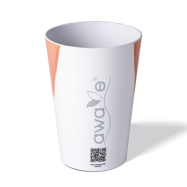 AWAVE® Cup, 400 ml, made of rPET, with calibration mark, stackable