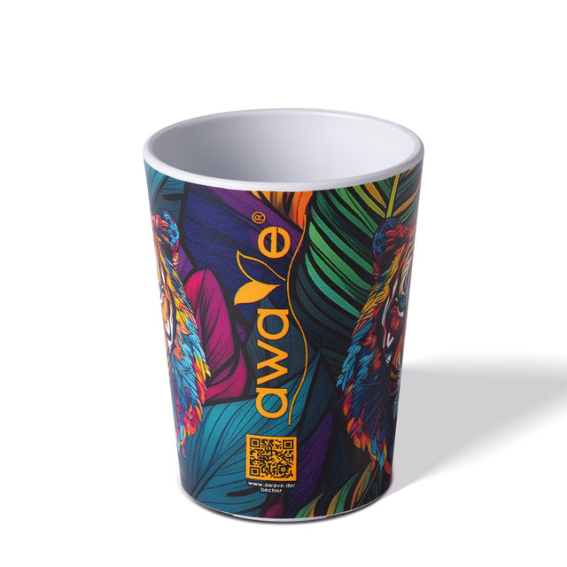 AWAVE® Shot cup, 4 cl, made of rPET, calibration mark at 2 cl and 4 cl, stackable